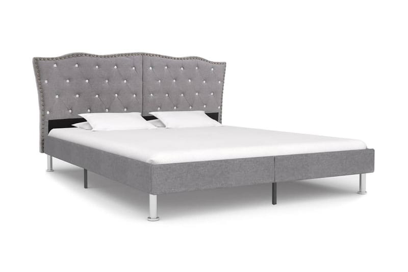 Säng med memoryskummadrass ljusgrå tyg 160x200 cm - Grå - Möbler - Sovrum - Sängar - Ramsäng & Resårbotten