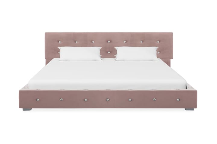 Säng med madrass rosa sammet 140x200 cm