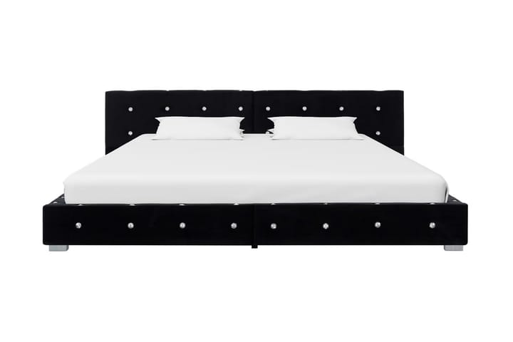 Säng med memoryskummadrass svart sammet 180x200 cm - Svart - Möbler - Sovrum - Sängar - Ramsängar
