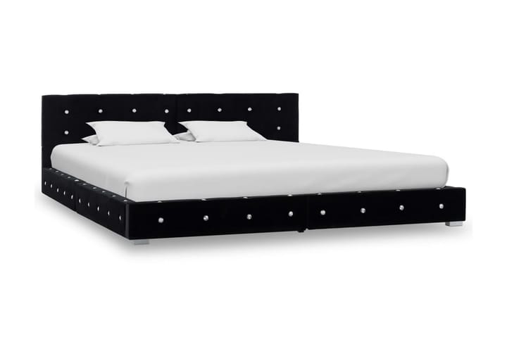 Säng med memoryskummadrass svart sammet 180x200 cm - Svart - Möbler - Sovrum - Sängar - Ramsängar