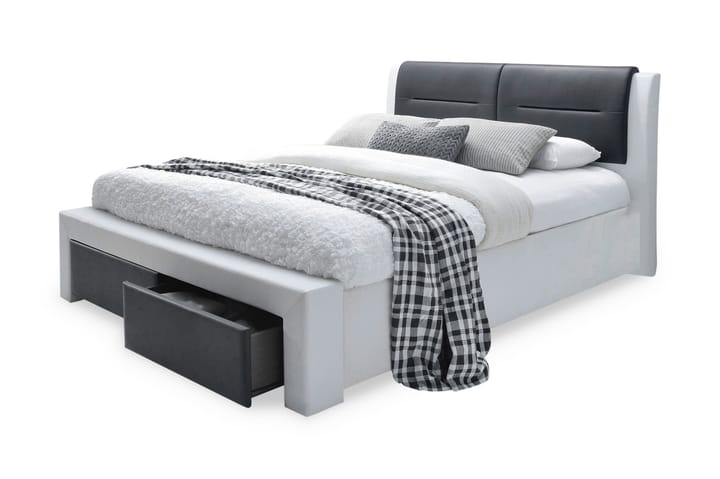 IRINA Förvaringssäng 140x200 Vit/Svart - Möbler - Sovrum - Sängar - Sängar med förvaring