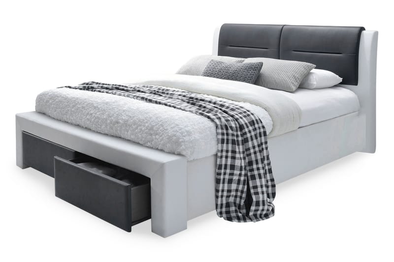 IRINA Förvaringssäng 160x200 Vit/Svart - Möbler - Sovrum - Sängar - Sängar med förvaring