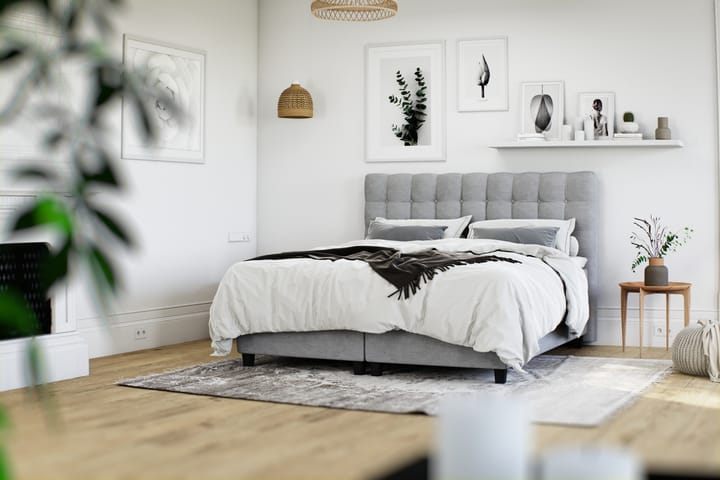 OAKHAM Säng med Förvaring 90x200 Ljusgrå - Möbler - Sovrum - Sängar - Sängar med förvaring