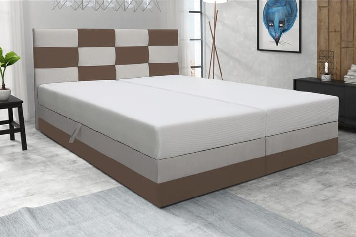 RIVA Sängpaket 160 med Förvaring Beige/Brun - Beige/Brun - Möbler - Sovrum - Sängar - Sängar med förvaring
