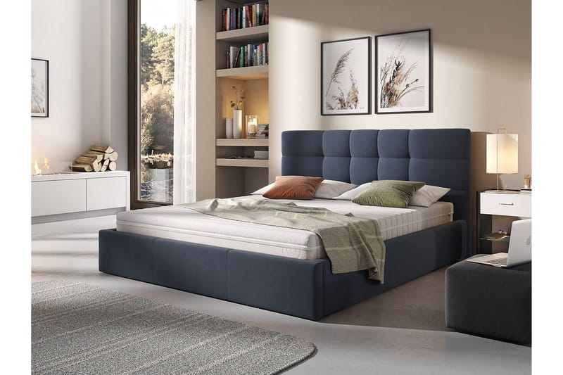 ROZALIA Förvaringssäng 140x200 cm  Mörkblå - Mörkblå - Möbler - Sovrum - Sängar - Sängar med förvaring