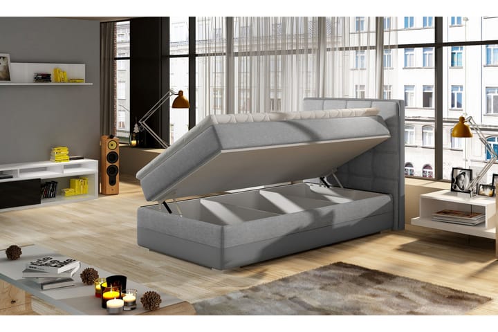 TENESHA Förvaringssäng 90x200 cm Grå/Svart - Möbler - Sovrum - Sängar - Sängar med förvaring