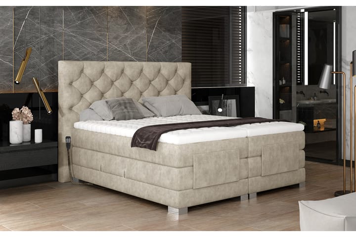 ACAULE Sängpaket Kontinentalsäng 140x200 cm Ställbar Beige - Möbler - Sovrum - Sängar - Ställbara sängar