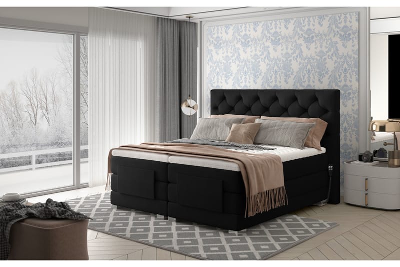 ACAULE Sängpaket Kontinentalsäng 140x200 cm Ställbar Svart - Möbler - Sovrum - Sängar - Ställbara sängar