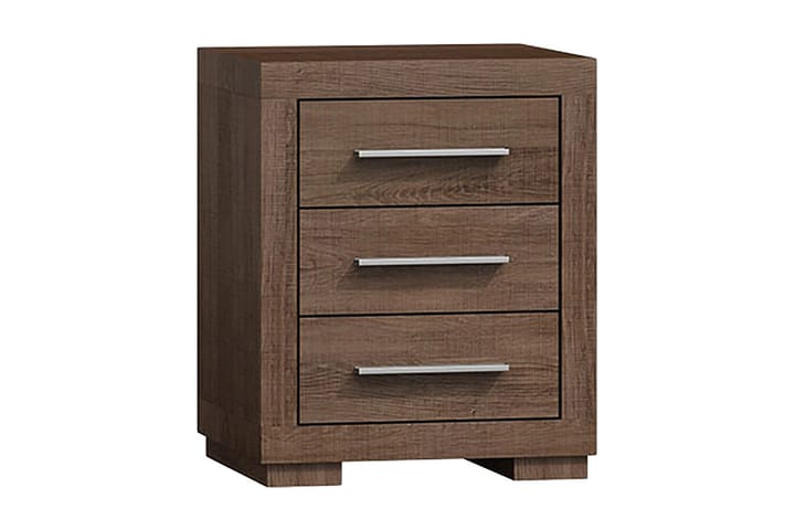 CHELES Sängbord 45 cm med Förvaring 3 Lådor Ekfärg - mörkt trä - Möbler - Sovrum - Sängbord