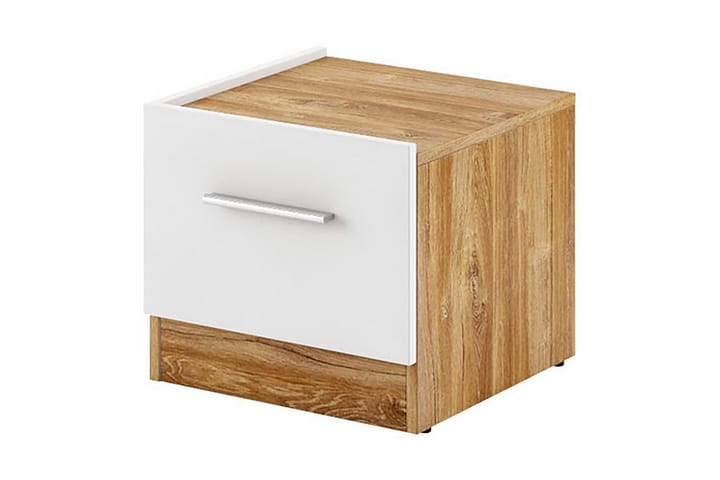DENNACH Sängbord 40 cm med Förvaring Låda Natur/Brun/Vit - Beige/Vit - Möbler - Sovrum - Sängbord