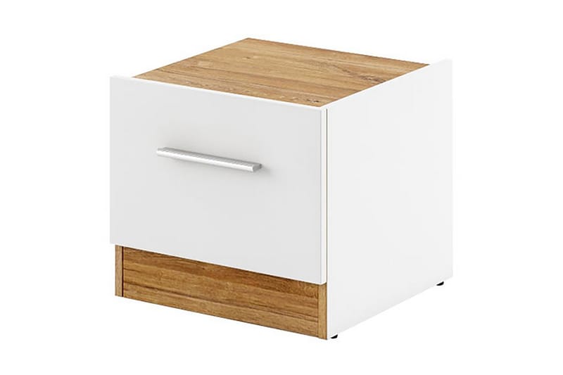 DENNACH Sängbord 40 cm med Förvaring Låda Vit/Natur - Beige/Vit - Möbler - Sovrum - Sängbord