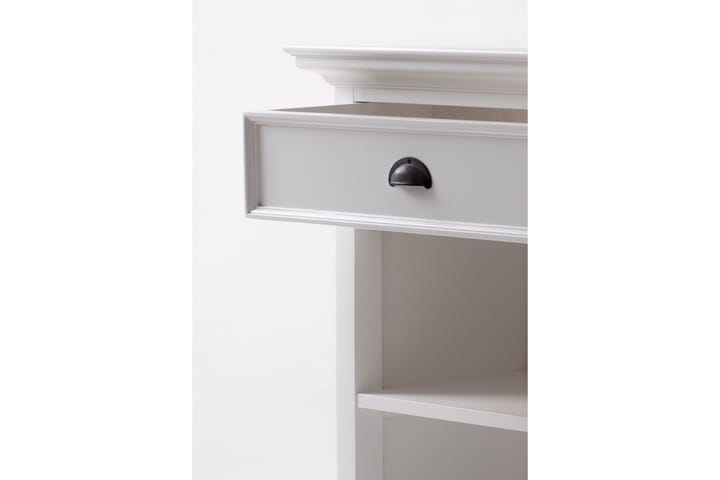 KOLNINGBERG Sängbord 81 cm med Förvaring Låda + Hylla Vit - Möbler - Sovrum - Sängbord