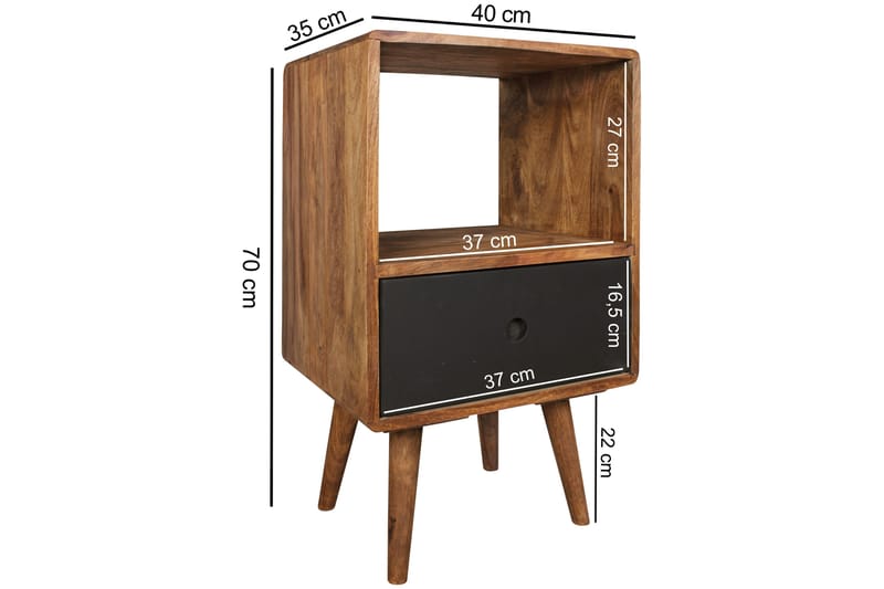 LOSIEWSKI Sängbord 40 cm Brun - Möbler - Sovrum - Sängbord