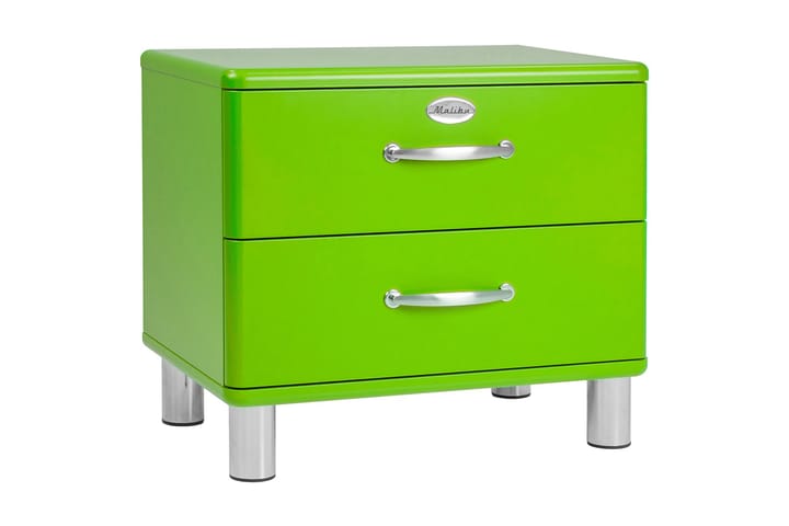 MALIBU Sängbord 60 cm med Förvaring 2 Lådor Grön/Krom - Tenzo - Möbler - Sovrum - Sängbord
