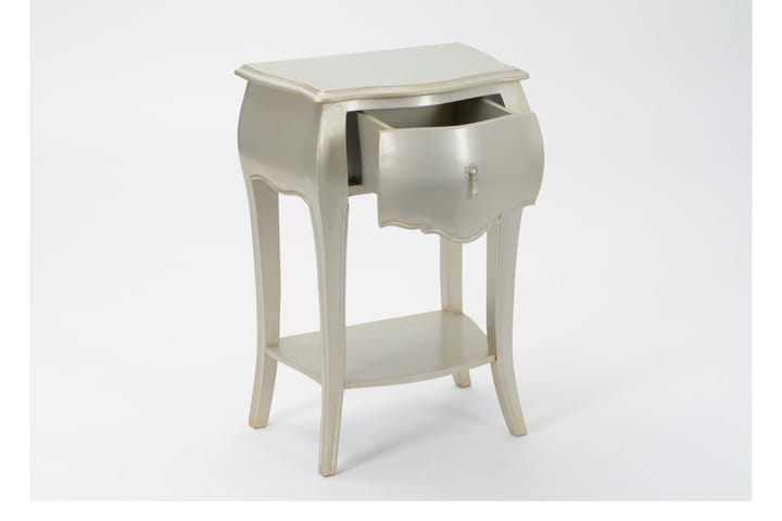MARGHERA Sängbord 65 cm med Förvaring Låda + Hylla Grå - Möbler - Sovrum - Sängbord