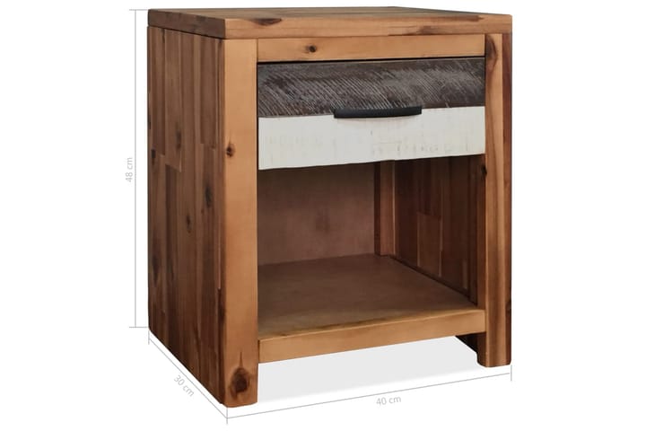 Nattduksbord massivt akaciaträ 40x30x48 cm - Brun - Möbler - Sovrum - Sängbord