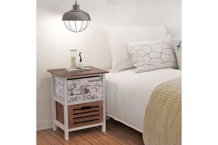 Nattduksbord trä 2 st - Flerfärgad - Möbler - Sovrum - Sängbord