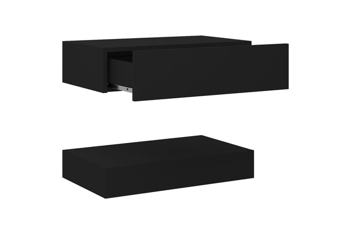 Sängbord 2 st svart 60x35 cm spånskiva - Svart - Möbler - Sovrum - Sängbord
