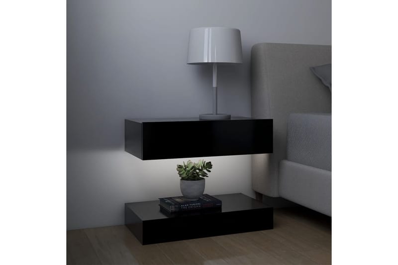 Sängbord 2 st svart 60x35 cm spånskiva - Svart - Möbler - Sovrum - Sängbord