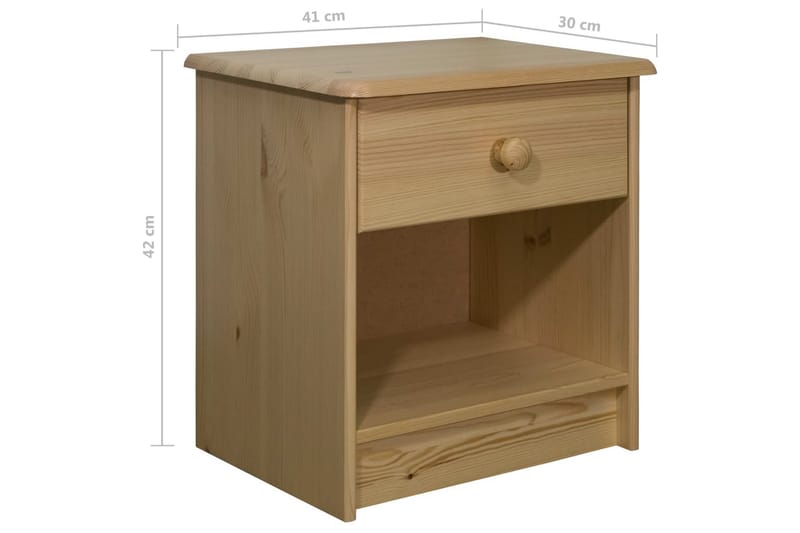 Sängbord 41x30x42 cm massiv furu - Brun - Möbler - Sovrum - Sängbord