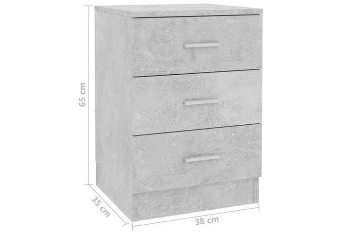 Sängbord betonggrå 38x35x56 cm spånskiva - Grå - Möbler - Sovrum - Sängbord