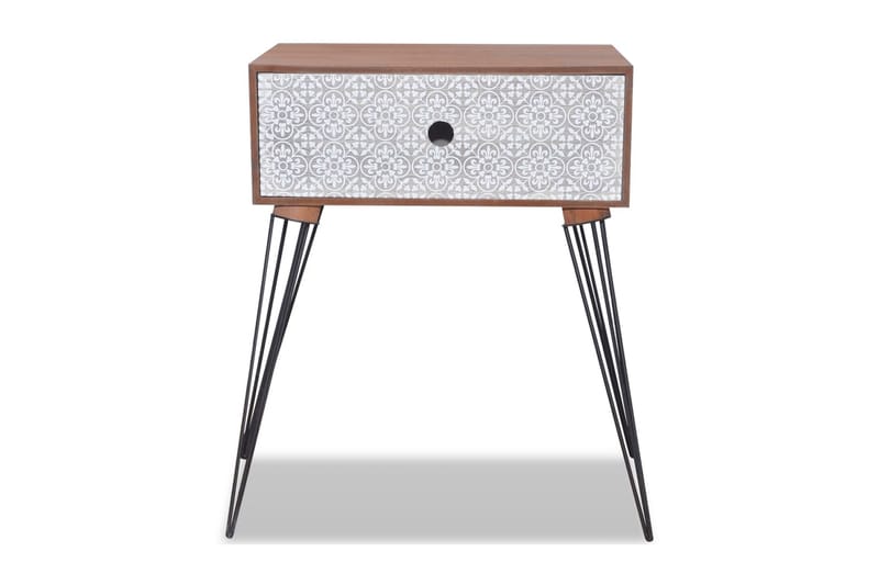 Sängbord med 1 låda rektangulär brun - Brun - Möbler - Sovrum - Sängbord