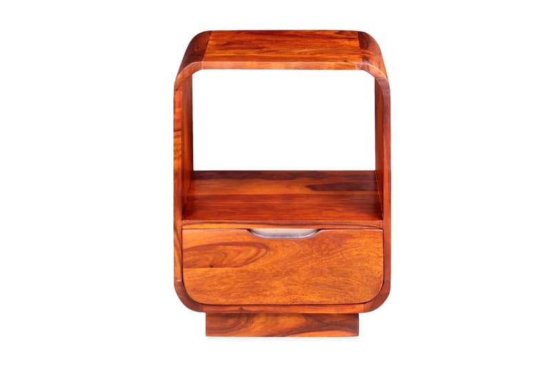 Sängbord med låda i massivt sheshamträ 40x30x50 cm - Brun - Möbler - Sovrum - Sängbord