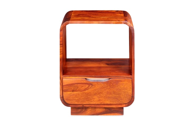 Sängbord med låda i massivt sheshamträ 40x30x50 cm - Brun - Möbler - Sovrum - Sängbord