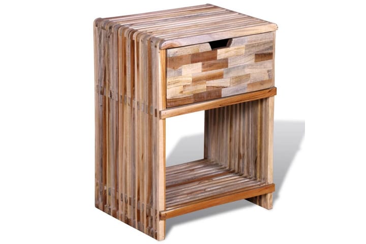 Sängbord med låda massiv återvunnen teak - Brun - Möbler - Sovrum - Sängbord