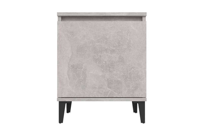 Sängbord med metallben betonggrå 40x30x50 cm