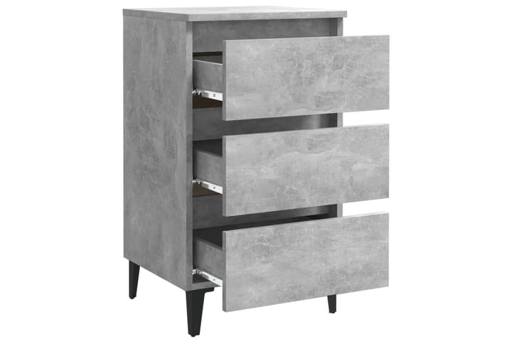 Sängbord med metallben betonggrå 40x35x69 cm - Grå - Möbler - Sovrum - Sängbord