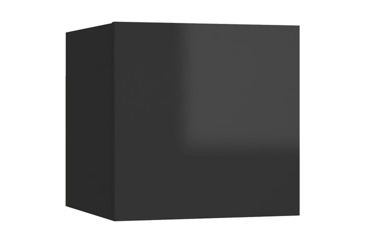 Sängbord svart högglans 30,5x30x30 cm spånskiva - Svart - Möbler - Sovrum - Sängbord