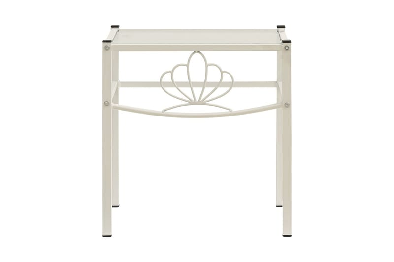 Sängbord vit och transparent 42,5x33x44,5 cm metall och glas - Vit - Möbler - Sovrum - Sängbord