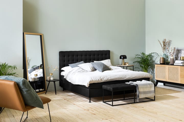 NOVELLA Sänggavel Rutig 160 cm Svart - Möbler - Sovrum - Sänggavlar