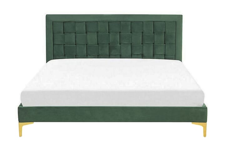 LINDOME Säng 160x200 cm Grön/Sammet