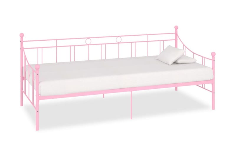Ram till dagbädd rosa metall 90x200 cm - Rosa - Möbler - Sovrum - Sängram & sängstomme