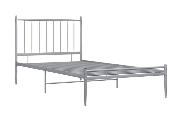 Sängram grå metall 100x200 cm - Grå - Möbler - Sovrum - Sängram & sängstomme