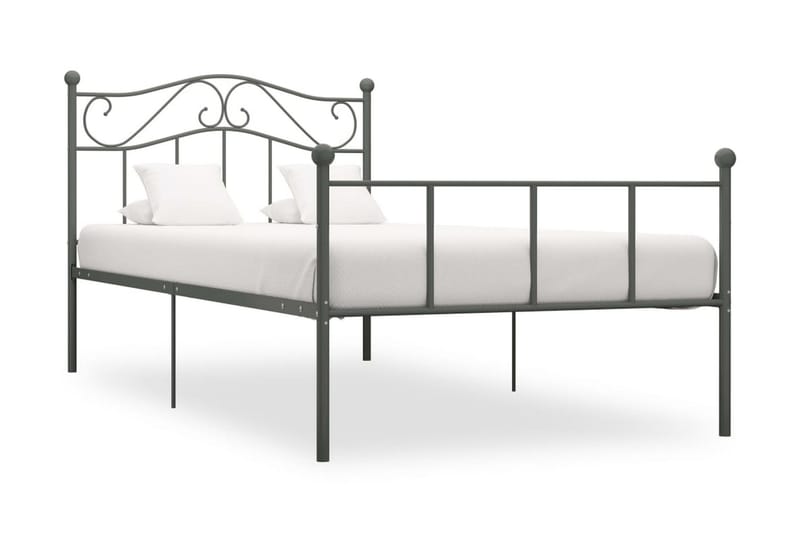 Sängram grå metall 90x200 cm - Grå - Möbler - Sovrum - Sängram & sängstomme