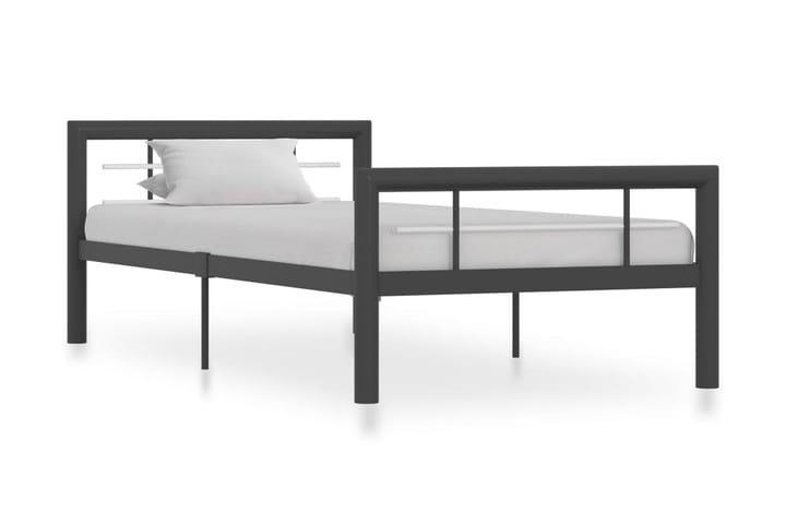 Sängram grå och vit metall 100x200 cm - Grå - Möbler - Sovrum - Sängram & sängstomme