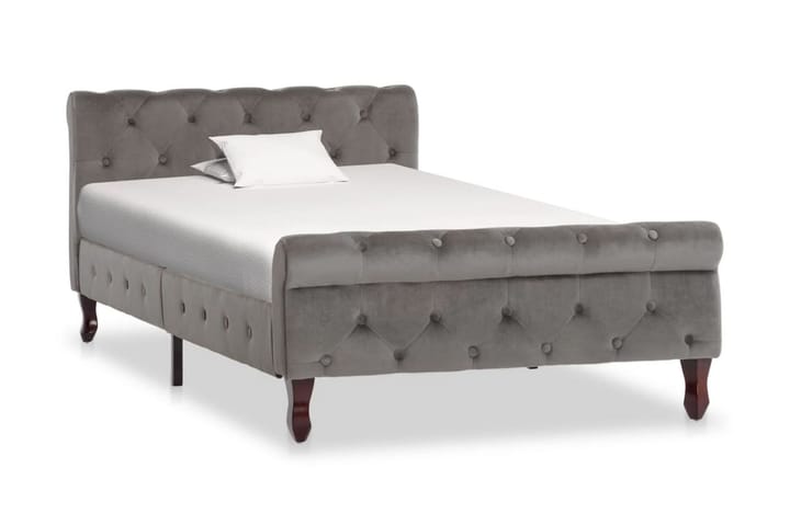 Sängram grå sammet 100x200 cm - Grå - Möbler - Sovrum - Sängram & sängstomme