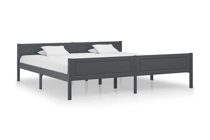 Sängram massiv furu grå 200x200 cm - Grå - Möbler - Sovrum - Sängram & sängstomme