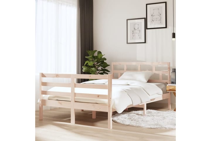 Sängram massivt trä 120x190 cm 4FT - Brun - Möbler - Sovrum - Sängram & sängstomme