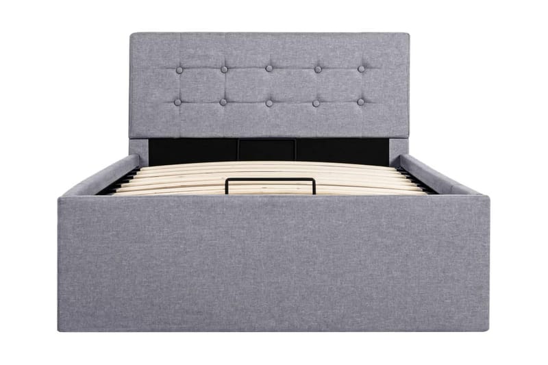 Sängram med hydraulisk förvaring ljusgrå tyg 90x200 cm - Grå - Möbler - Sovrum - Sängram & sängstomme