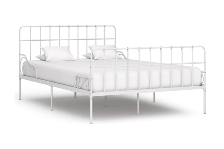 Sängram med ribbotten vit metall 120x200 cm - Vit - Möbler - Sovrum - Sängram & sängstomme