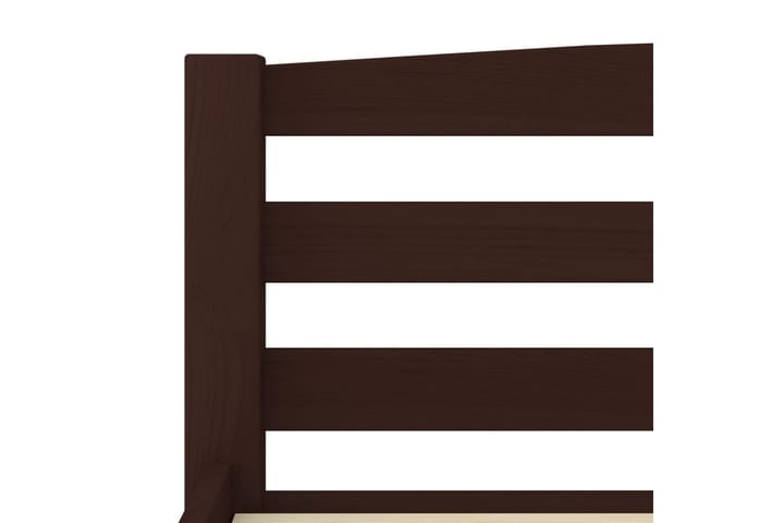 Sängram mörkbrun massiv furu 100x200 cm - Brun - Möbler - Sovrum - Sängram & sängstomme