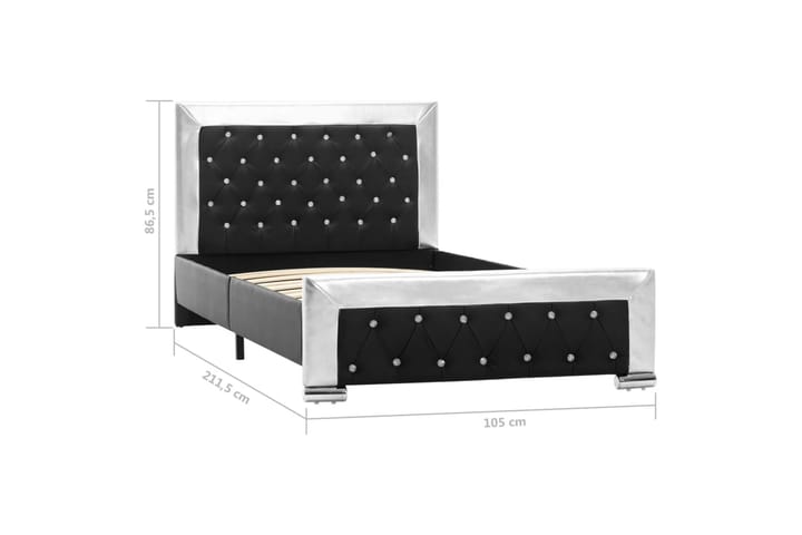Sängram svart konstläder 100x200 cm - Svart - Möbler - Sovrum - Sängram & sängstomme