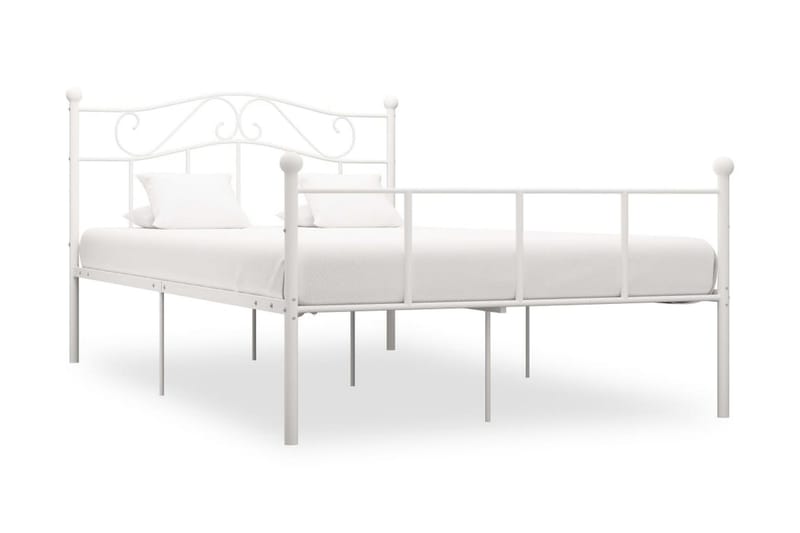 Sängram vit metall 160x200 cm - Vit - Möbler - Sovrum - Sängram & sängstomme
