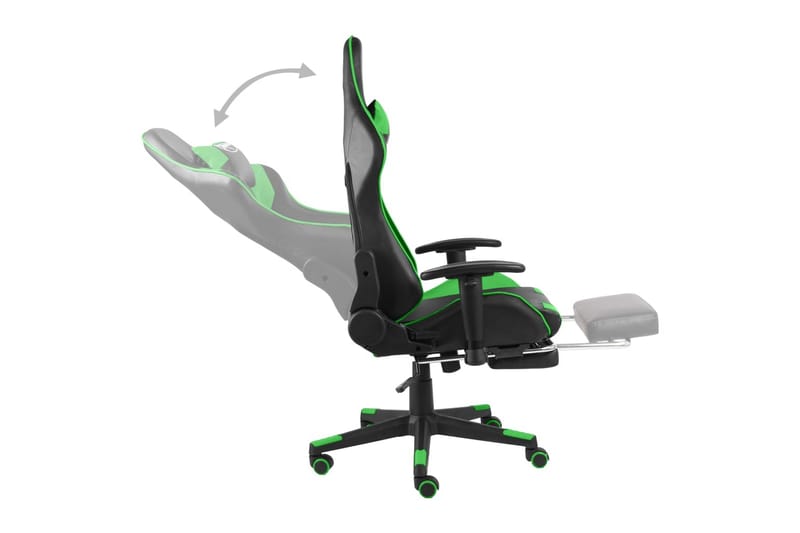 Snurrbar gamingstol med fotstöd grön PVC - Grön - Möbler - Spelrum - Gamingstol