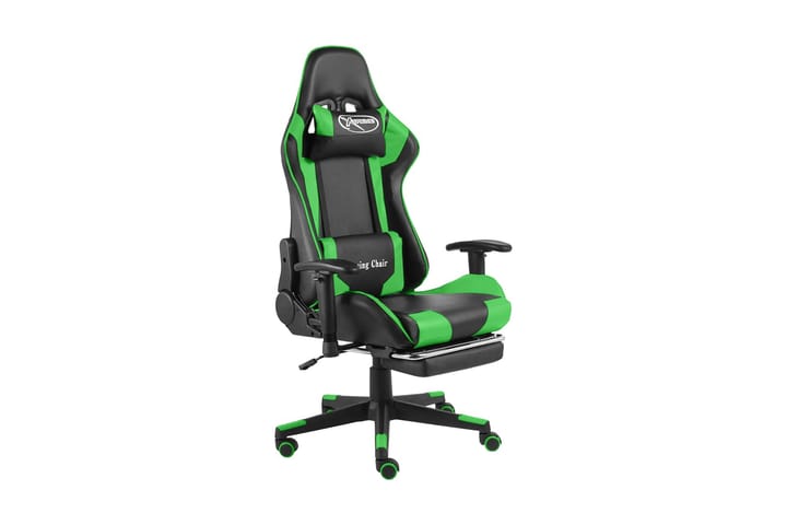 Snurrbar gamingstol med fotstöd grön PVC - Grön - Möbler - Spelrum - Gamingstol