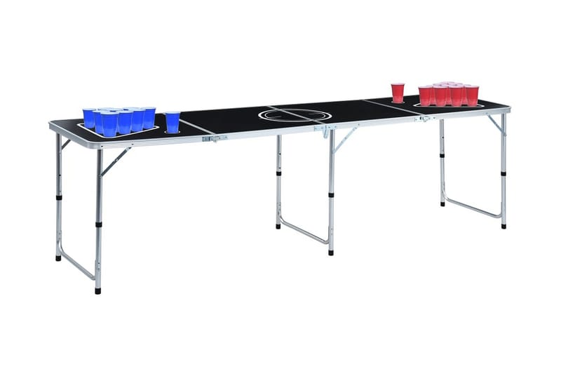 Hopfällbart ölpingisbord med koppar och bollar 240 cm - Flerfärgad - Möbler - Spelrum - Spelbord - Beer pong bord